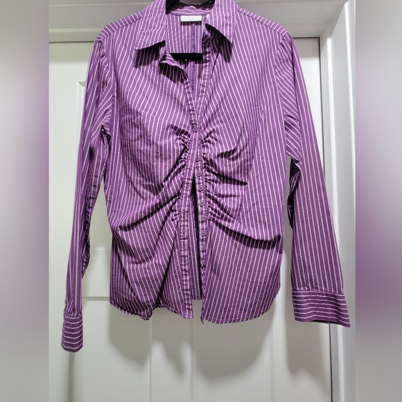 Purple Striped Women's Top STRETCH - Picture 1 of 3